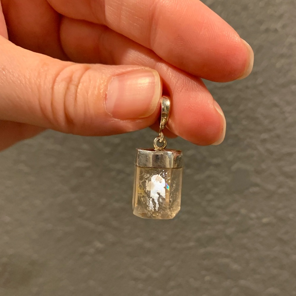 925 Sterling Silver Topaz Pendant.